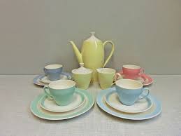 Vintage Service Kaffeeservice Sphinx Petrus Regout Pastell 50er Vintage Aardewerk Serviesgoed Vintage Illustraties