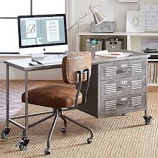 This Hardworking Design Makes The Grade With A Spacious Desktop And Three Locker Style Drawers It Vintage Industrial Furniture Furniture Home Office Furniture