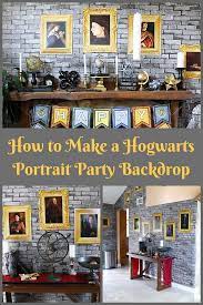 Hogwarts Inspired Diy Portrait Backdrop Whip It Up Wednesday Michelle S Party Plan It Harry Potter Bday Harry Potter Halloween Party Harry Potter Party Decorations