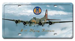 The fp is on the left on a white license plate with black letters. License Plate B17 Fly Fortress From Aircraft Spruce Europe