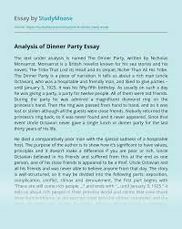 The story takes place in india during the time that it was a british colony. Analysis Of Dinner Party Free Essay Example