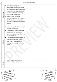 Instruction Text Planning Sheet Book Review Template Instruction Text