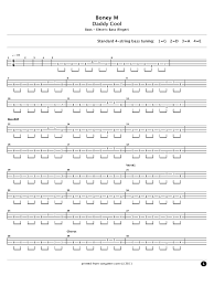 Bass tabs form only a miniscule part of the myriad learning syllabus that you'd have to complete in order to become a seasoned bassist. Boney M Daddy Cool Bass Tab Entertainment General
