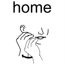 The Sign For Home Is Made By Bringing Your Fingers And Thumb Together And Touching Your Cheek At The S Sign Language Sign Language Alphabet Asl Sign Language