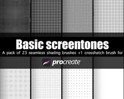 基本的なスクリーントーン ハーフトーン ドットブラシ Procreate