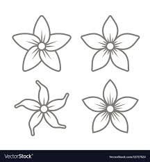 Jasmine Flower Icons Set On White Background Vector Image Ad Icons Set Jasmine Flower Ad In 2020 Flower Drawing Flower Sketches Flower Icons
