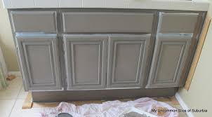 Bathroom Cabinet Progress A Feature My Uncommon Slice Of Suburbia Cabinet Wooden Cabinets Painting Kitchen Cabinets