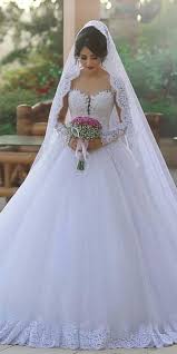Glamorous Tulle Sheer Scoop Neckline Ball Gown Wedding Dress With Lace Appliques Beadings Ball Gown Wedding Dress Ball Gowns Wedding Elegant Wedding Dress