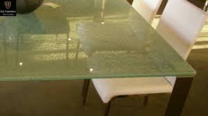 For a smaller dining room or kitchen, this counter height dining table is a perfect match. Modern Cracked Glass Table With Stainless Steel Youtube