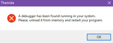 Themida Error A Debugger Has Been Found Running In Your System