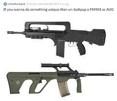 Un-bullpuped FAMAS and AUG for YellowVestMafia98 : r/airsoftcirclejerk