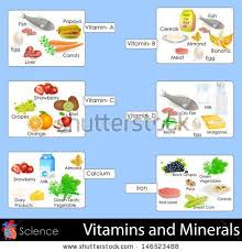 Easy To Edit Vector Illustration Of Vitamins And Minerals Chart Vitamins And Minerals Kiwi Vitamins Vitamins