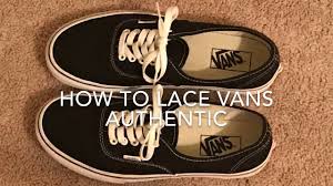 The key is that the top of the shoe should be visible enough to make the diamond lace design stand out. How To Lace Vans Authentic Youtube