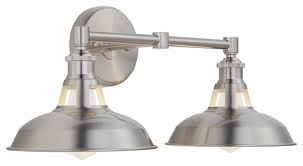 Farmhouse Bathroom Light Fixtures Brushed Nickel Image Of Bathroom And Closet