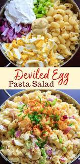 Deviled Egg Pasta Salad Macaroni Light On Mayo Great For Parties Recipe Pasta Dishes Recipes Macaroni Pasta Salad