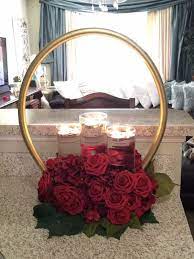 Gold Ring With Flowers Wedding Centerpieces Diy Wedding Table Centerpieces Wedding Floral Centerpieces