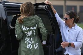 Suggestions are used when we are deciding to do something with other people, or giving them advice on different situations. Melania Trump Wore A Jacket Saying I Really Don T Care On Her Way To Texas Shelters The New York Times