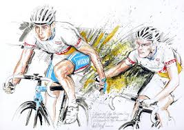 Erik Zabel Leif Lampater Dortmunder 6 Tage 2008 70x100cm Fietsen