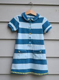 Making A Cute Striped Dress Out Of A Striped Upcycled Shirt Upcycle Clothes Sewing Kids Clothes Childrens Clothes