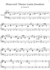 Beginner piano songs with letter notes don't just mean having letters above or below notes, some of the music for new musicians contains the letter names. Minecraft Theme Song Sheet Music 49 Minecraft Theme Calm Sweden Sheet Music For Piano Song Sheet Sheet Music Piano Sheet Music
