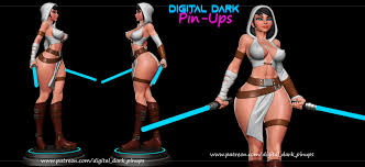 Jedi Girl / Sexy / Pinup / Collectible / Digital Dark Pinup - Etsy Singapore