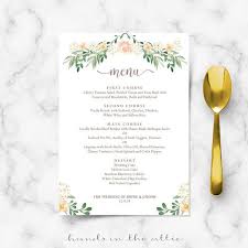 Rustic Wedding Menu Rehearsal Dinner Menu Template Sit Down Etsy Rehearsal Dinner Menu Menu Card Template Wedding Menu Template