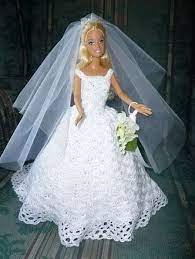 Image Result For Crochet Patterns Free Barbie Ball Gown Crochet Wedding Dresses Crochet Doll Dress Barbie Wedding Dress
