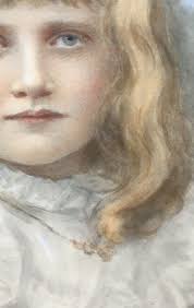 Keturah Collings Signed Original 19th Century English Antique Watercolour  Portrait Painting Of A Young Girl, Helen Garstin