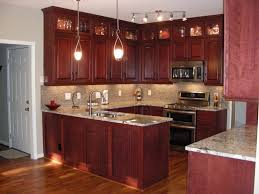 Red Cherry Wood Kitchen Cabinets Cherry Wood Kitchens Kitchen Remodel Small Kitchen Craft Cabinets