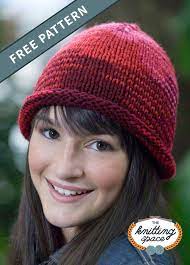 Knitted Roll Brim Hat Free Knitting Pattern In 2020 Knit Hat Pattern Easy Hat Knitting Patterns Knitted Hats
