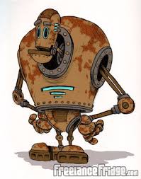 The best thing that came out of this cartoon series, apart from the movies, was the very awesome transforming robot toys, especially the special robot teams that could combine to form an even. Rusty Cartoon Robot Freelance Fridge Illustration Character Development