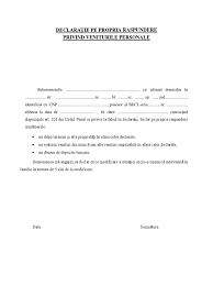 Declaratie Pe Propria Raspundere Ca Nu Am Venituri