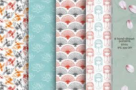 Traditionally made in geometric patterns with white cotton thread on indigo blue fabric, the designs include straight or curved lines of stitching arranged in a repeating pattern that is both aesthetically pleasing and functional. Japanese Simple Patterns Pre Designed Vector Graphics Creative Market