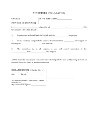 Register as a canadian abroad. Canada Statutory Declaration Of Translator Form Legal Forms And Business Templates Megadox Com