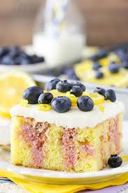 Lemon Blueberry Poke Cake Yummy Cake Recipe For Spring Recipe Homemade Cheesecake Recipes Delicious Cake Recipes Easy Cheesecake