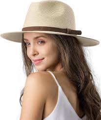 FURTALK Sun Hats for Women Men Adjustable Summer Panama Fedora Wide Brim  UPF 80+ Foldable Packable Straw Beach Hat, Beige-Khaki Belt, M-L :  Amazon.co.uk: Fashion