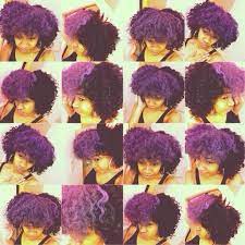 Purple Black Two Toned Afro Natural Hair Styles Vibrant Hair Colors Dyed Natural Hair
