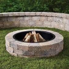 Anchor Weston 52 In X 12 In Northwoods Tan Round Concrete Fire Pit Kit With Metal Liner 70300879 The Home Depot In 2021 In Ground Fire Pit Fire Pit Liner Concrete Fire Pits
