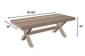 Outdoor Table With X Leg And Herringbone Top Free Plans Diy Outdoor Table Outdoor Table Plans Diy Outdoor Furniture
