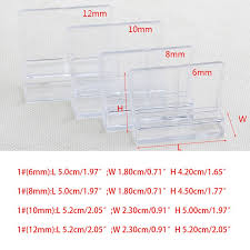 4pcs Good Quality 6 8 10 12mm Aquarium Fish Tank Acrylic Clips Glass Cover Support Holders Aquarium Fish Tank Fish Tank Aquarium Fish