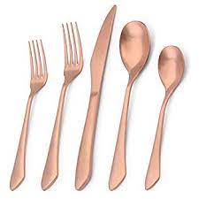 Flatware is often called silverware for good reason: Matte Rose Gold Silverware Set 20 Piece Stainless Steel Flatware Set Kitchen Utensil Set Service For 4 Satin Finish Tableware Cutlery Set For Home And Restaurant Dishwasher Safe Walmart Com Walmart Com