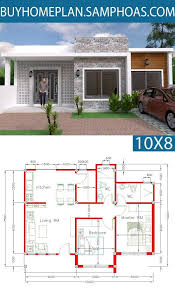 Simple Home Design Plan 10x8m With 2 Bedrooms Samphoas Com Architectural Design House Plans Simple House Design Affordable House Plans