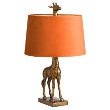 Antique Gold Giraffe Table Lamp Burnt Orange Shade In 2020 Giraffe Lamp Lamp Statement Lamp