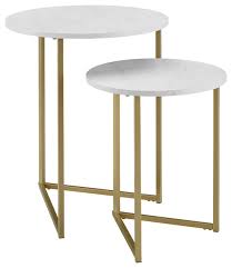We did not find results for: In Stock 2 Piece V Leg Nesting Side Tables White Faux Marble Gold Contemporary Coffee Table Sets By Walker Edison Houzz