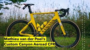 Van der poel's bike appears set up with a di2 group, but we anticipate that canyon will route both mechanical & electronic drivetrain entirely internally, most likely with their own cockpit components. Mathieu Van Der Poel S Yellow Custom Canyon Aeroad Cfr Bike Tour De France 2021 Youtube