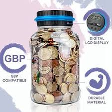 Sempoda Salvadanaio Trasparente, Salvadanaio Trasparente di Grande capacità  con Contatore LCD, Contamonete Digitale di Digital Energy Penny Nickles ...