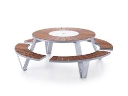download the catalogue and request prices of pantagruel picnic by extremis round picnic table with integrated benc table de jardin table de jardin ronde bancs