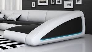 Ledercouch Wohnlandschaft Nassau Mit Led Beleuchtung
