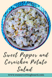 Sweet Pepper And Cornichon Potato Salad Simple Easy Make Ahead Side Dish For Your Next Barbeque B Stuffed Sweet Peppers Stuffed Peppers Dessert Recipes Easy