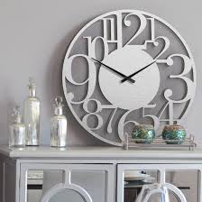 Xxl Wanduhr Alu Dibond Silbereffekt Modern O 70 Cm Wall Art De Wanduhr Wanduhr Xxl Wanduhren